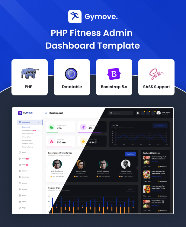 Gymove - PHP Fitness Admin Dashboard Bootstrap Template