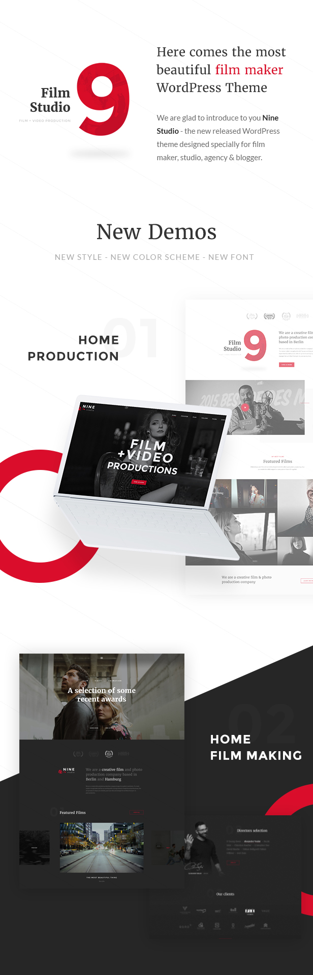 Filmmaker Director Film Studio WordPress Theme - New Demos