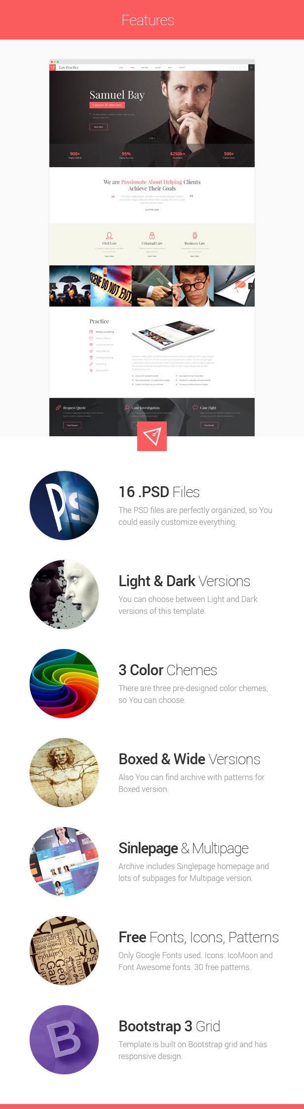 Law Practice - Lawyer and Attorney PSD Template 