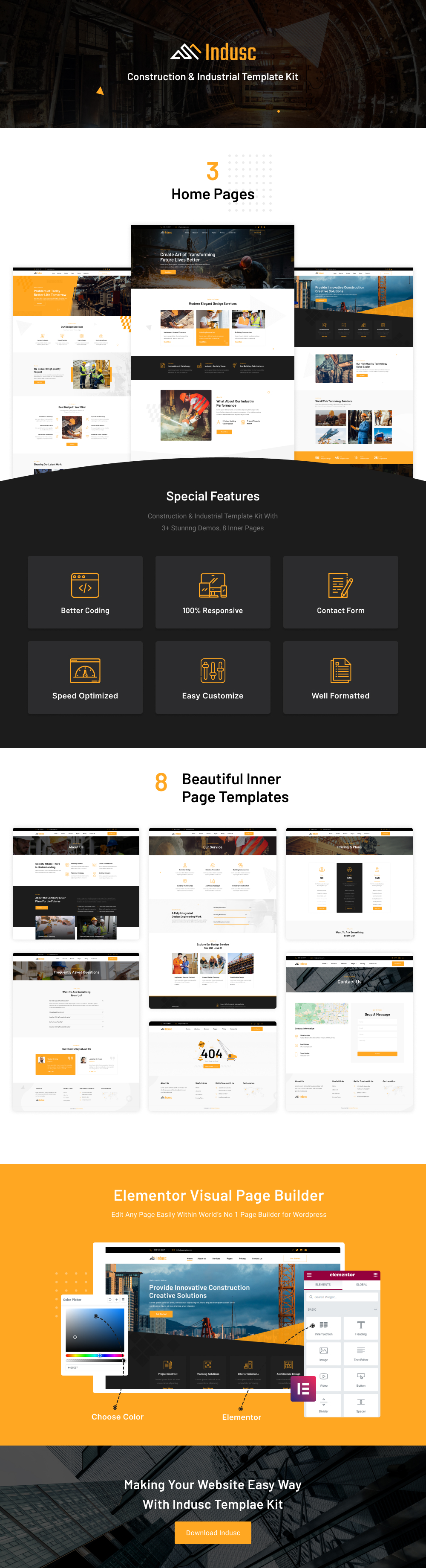 Indusc - Construction & Industrial Elementor Template Kit - 1