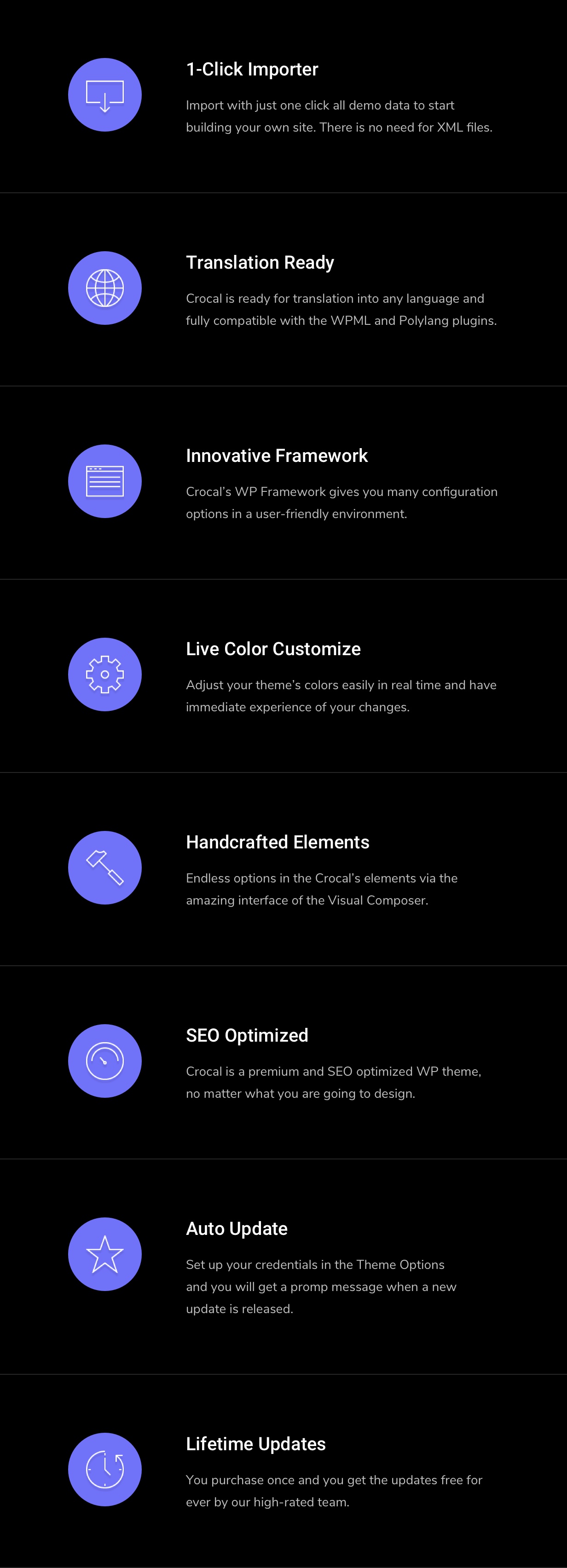 Crocal Key Features