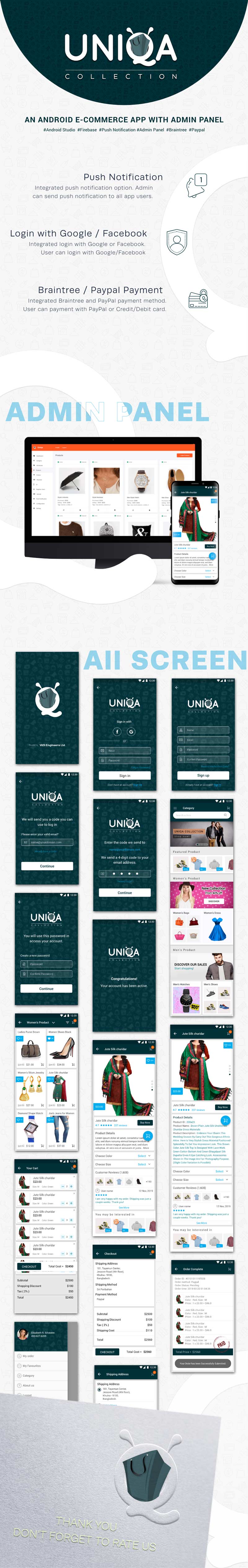 Uniqa - An android eCommerce app with admin panel - 6