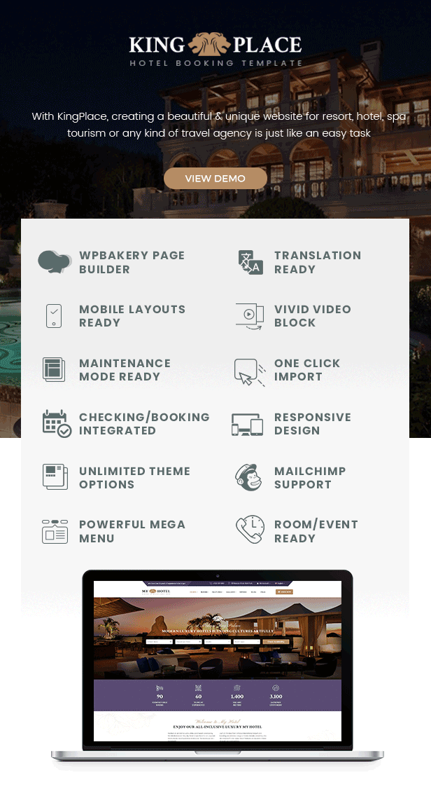 SW KingPlace - Hotel Booking, Resort, Spa and Travel Theme