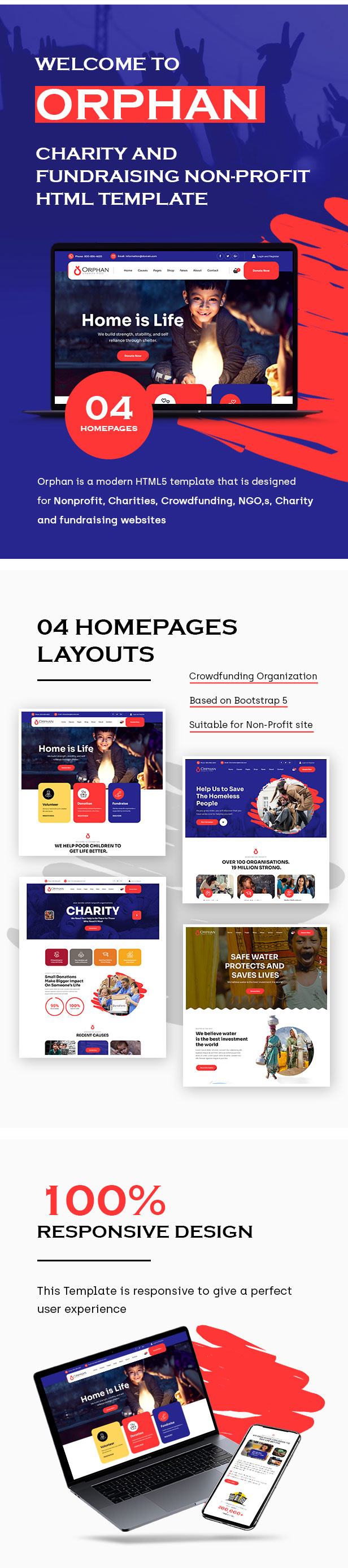 Orphan - Charity and Fundraising Non-Profit HTML Template - 2