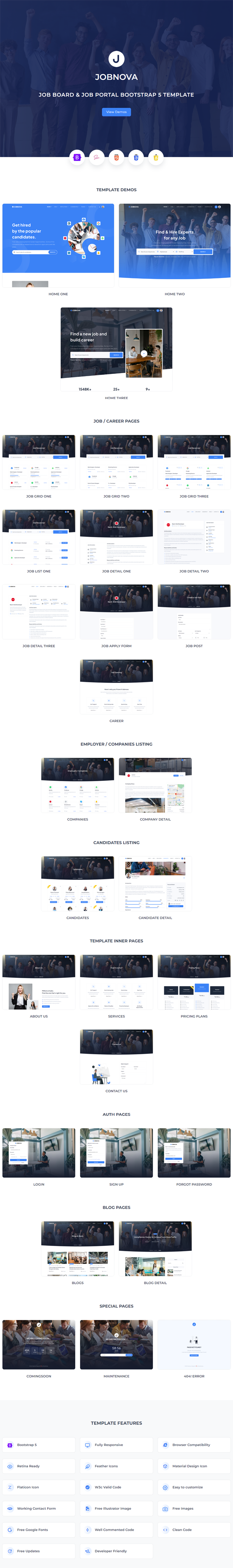 Jobnova - Job Board, Job Portal and Job Listing Bootstrap 5 Template - 1