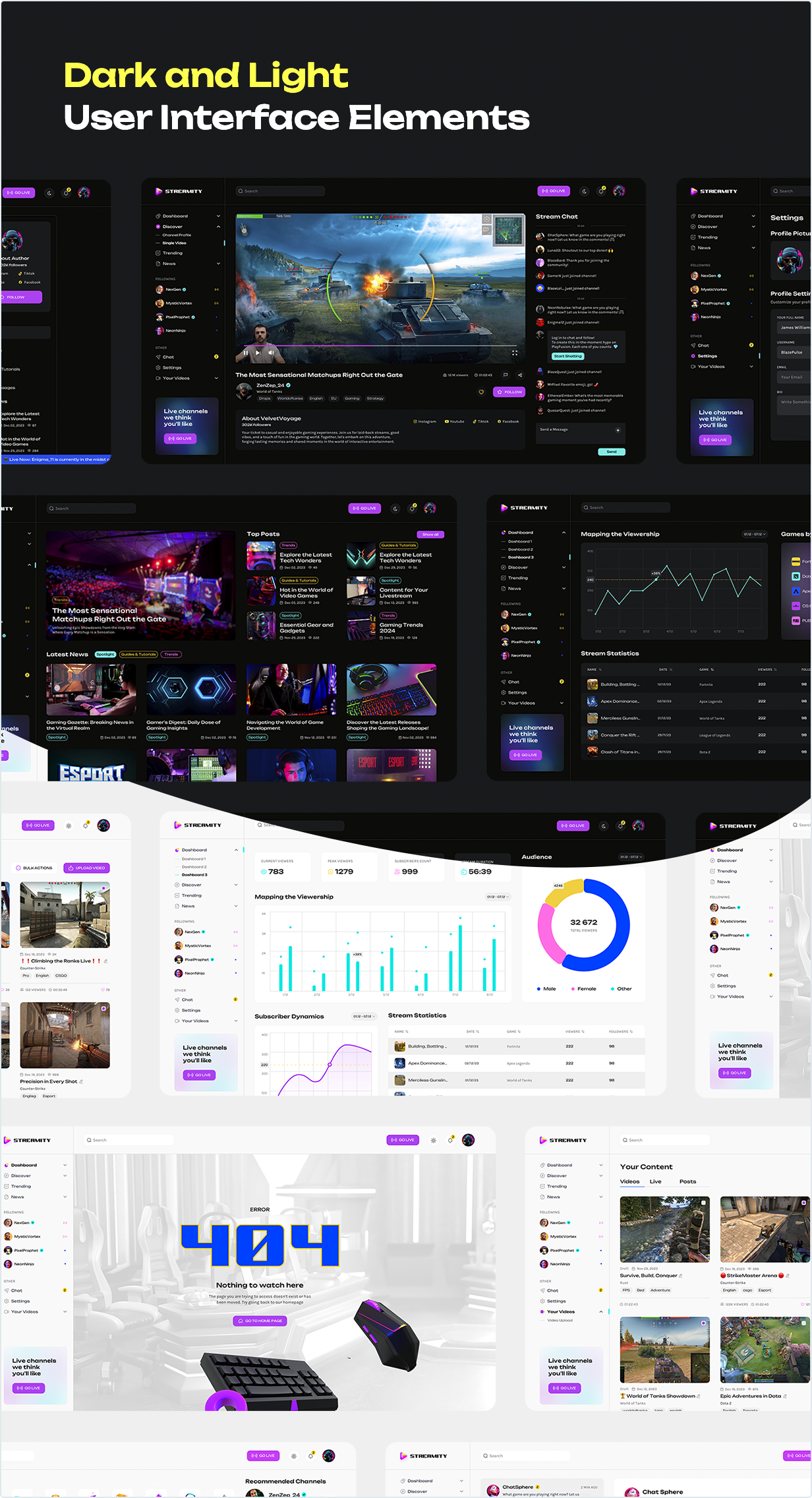 Dark and Light User Interface Elements