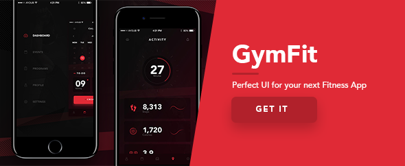 GymFit - Mobile App UI Kit Design