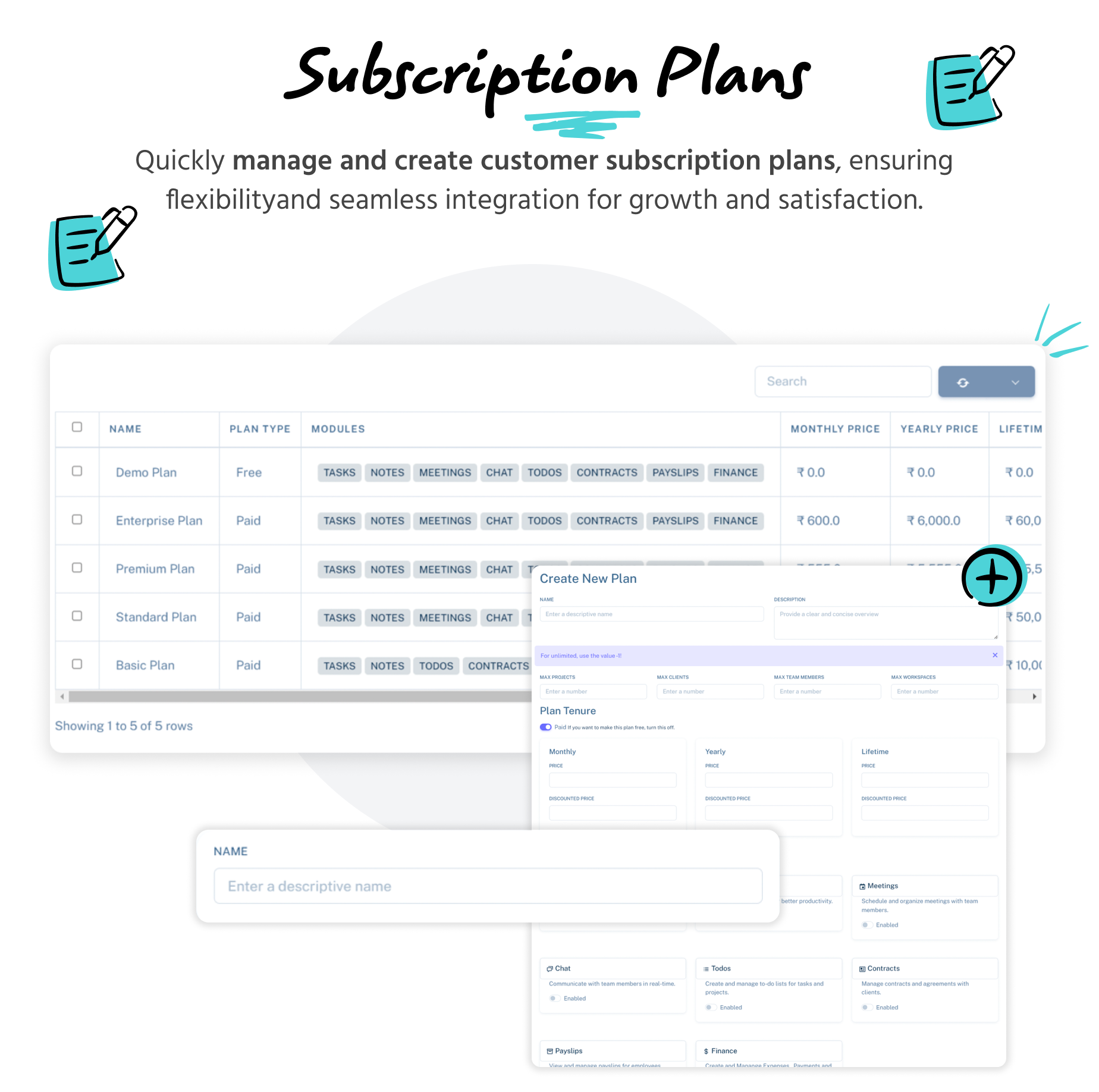Subscriptions plans - Admin panel - Taskify SaaS - Project Management, Task Management & Productivity Tool