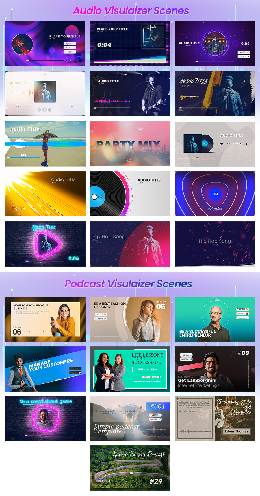 Podcast & Audio Visualizer Pack » Free After Effects Template