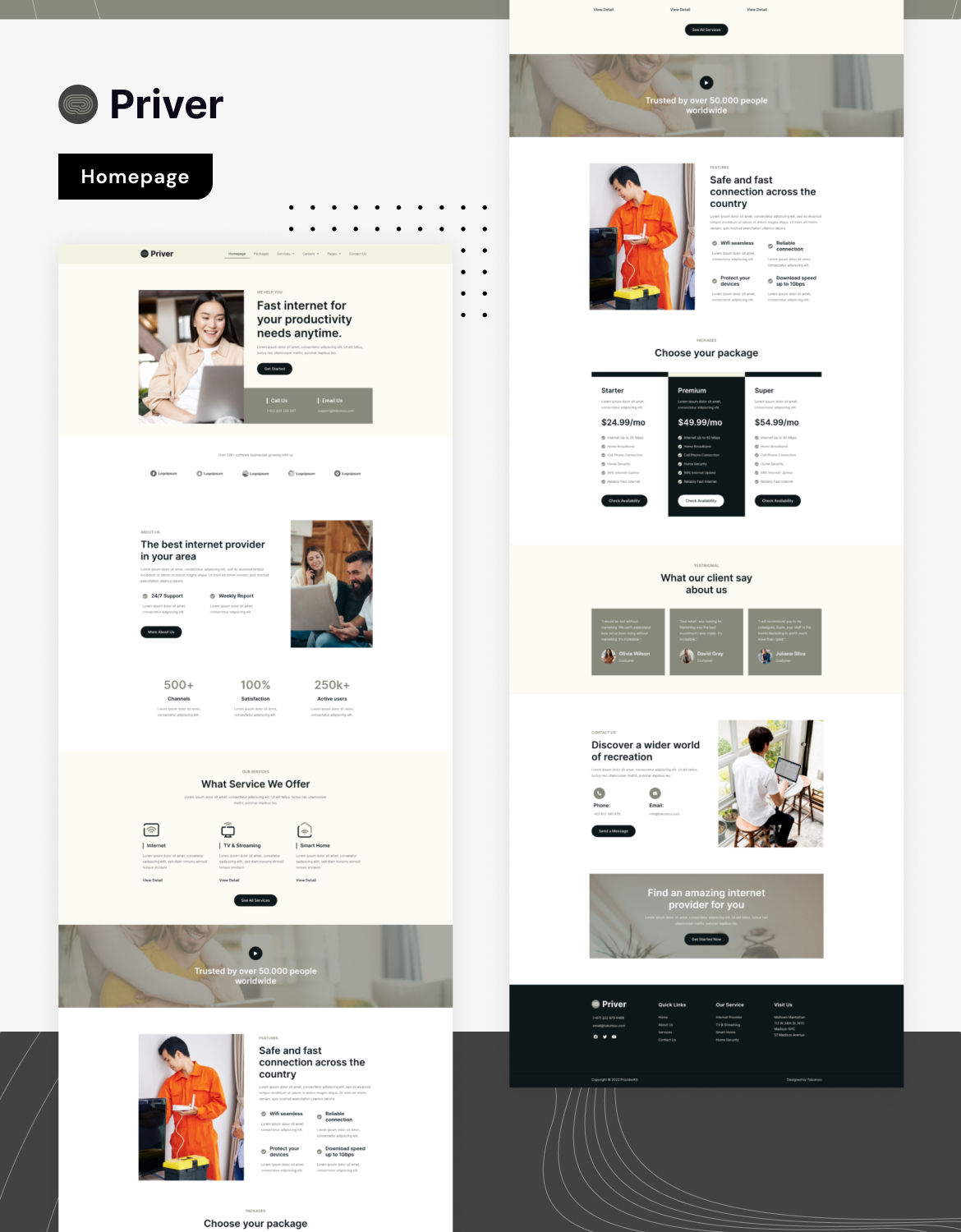 Priver - Broadband & Internet Service Provider Elementor Pro Template Kit - 1