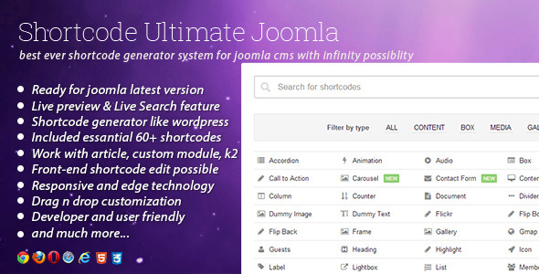 Shortcode Ultimate Plugin for Joomla - CodeCanyon Item for Sale