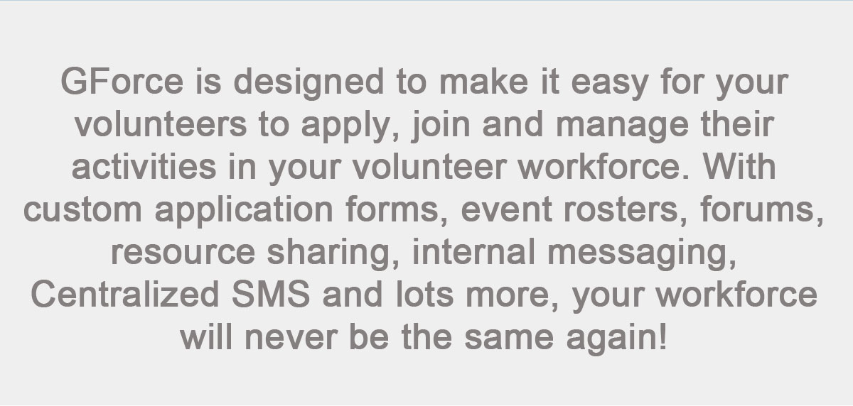 Volunteer Management Software - GForce - 2