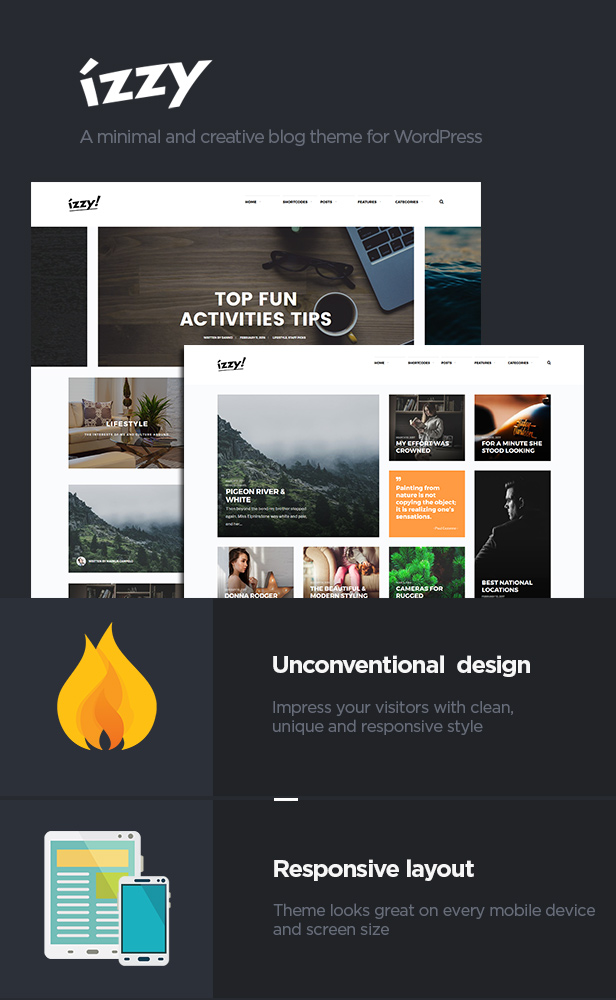 Izzy An Unconventional Blog Theme Nulled