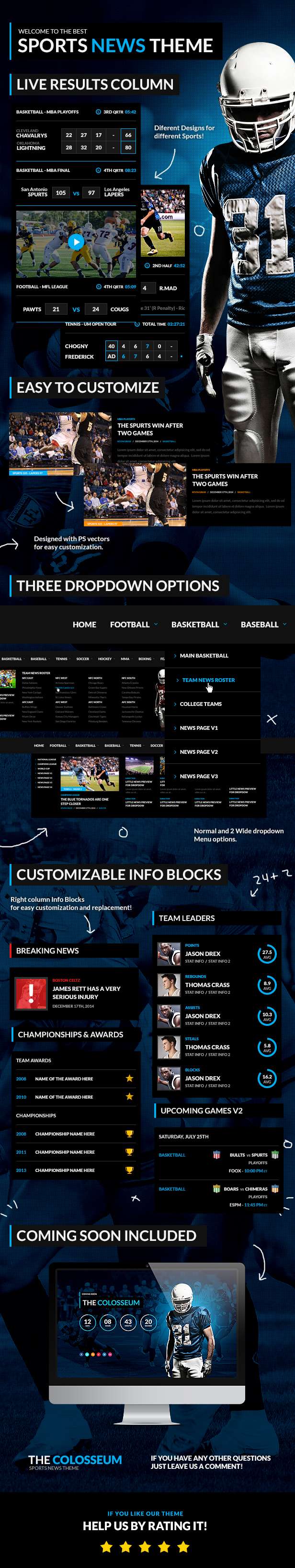 The Colosseum - Sports Magazine PSD Template - 6