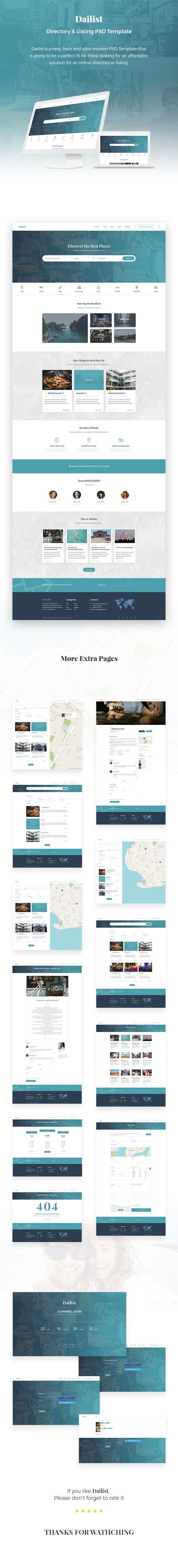 Dailist - Directory & Listing PSD Template - 1