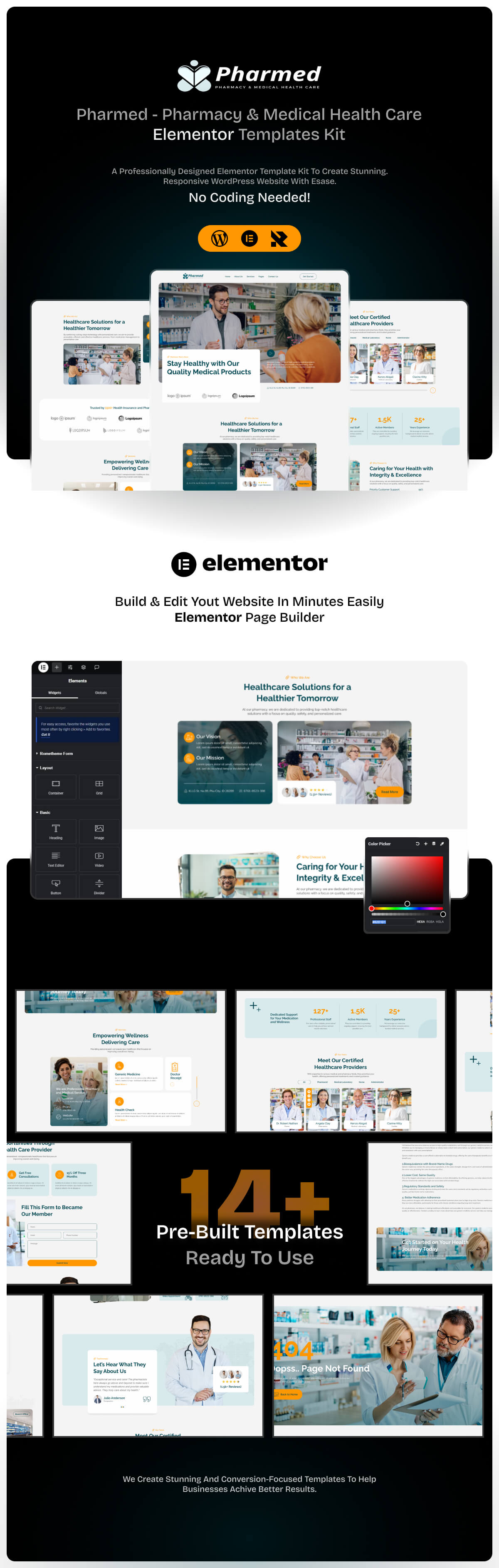 Pharmed - Pharmacy & Medical Health Care Elementor Template Kit - 3