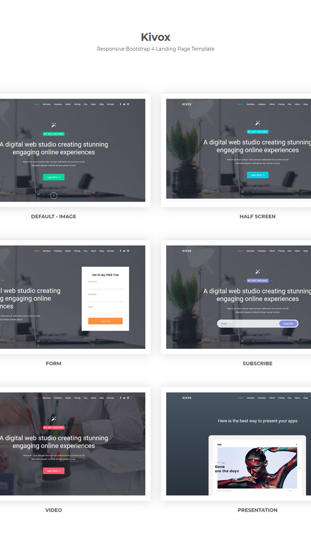 Kivox - Responsive Landing Page Template - 1