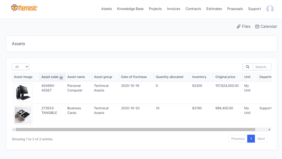 Assets Management module for Perfex CRM - Organize company and client assets - 6