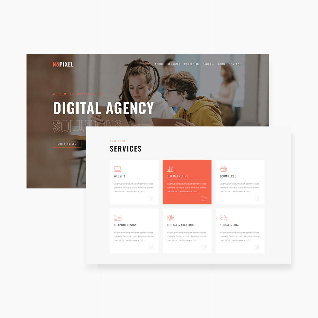 NoPixel - Portfolio Agency WordPress Theme