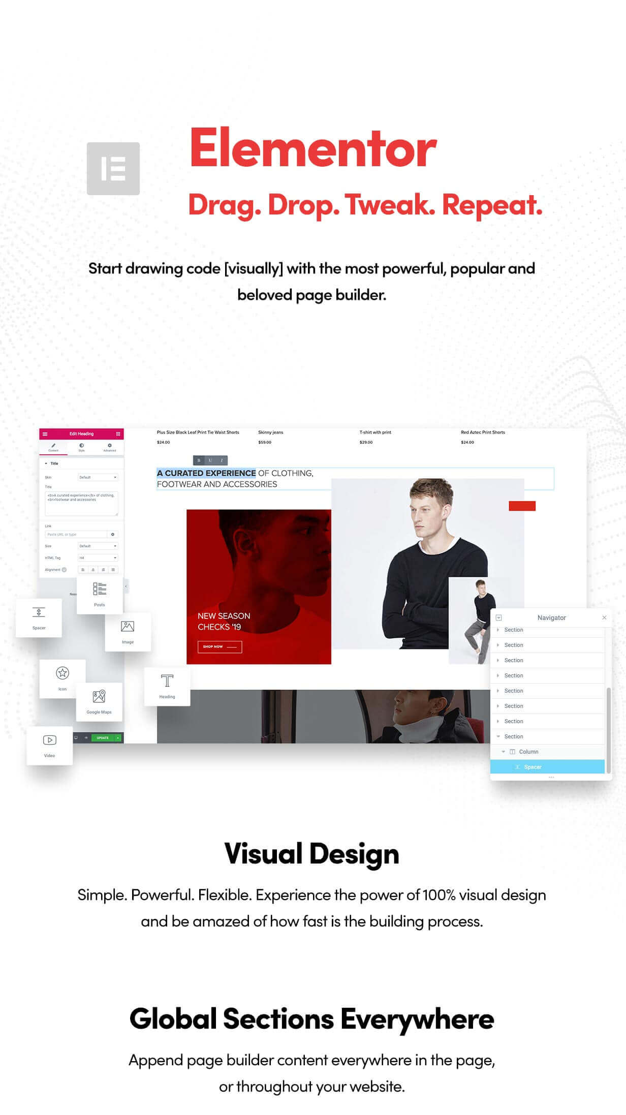 Rey Elementor page builder widgets for WooCommerce