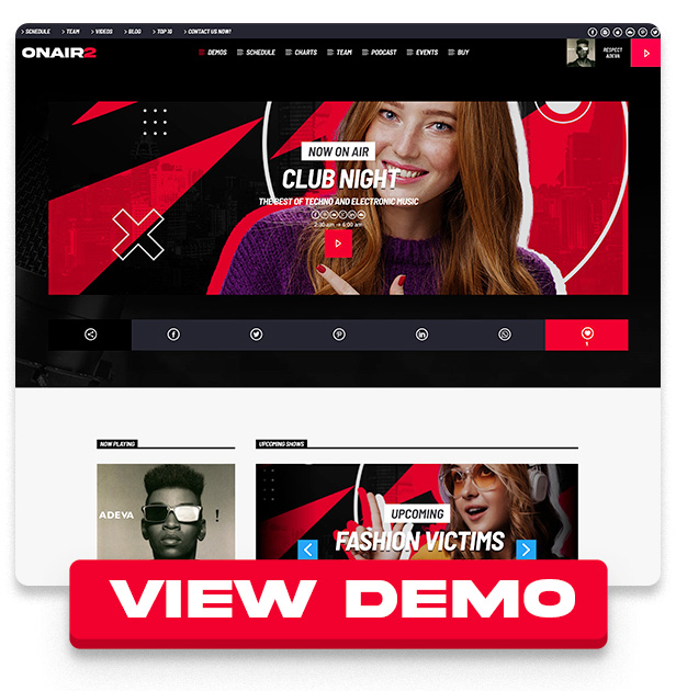 Onair2: Radio Station WordPress Theme With Non-Stop Music Player - 4
