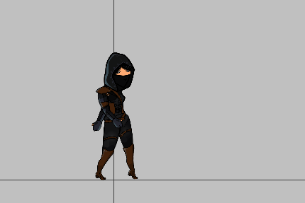 Female Dark Thief Game Character Sprite - 3