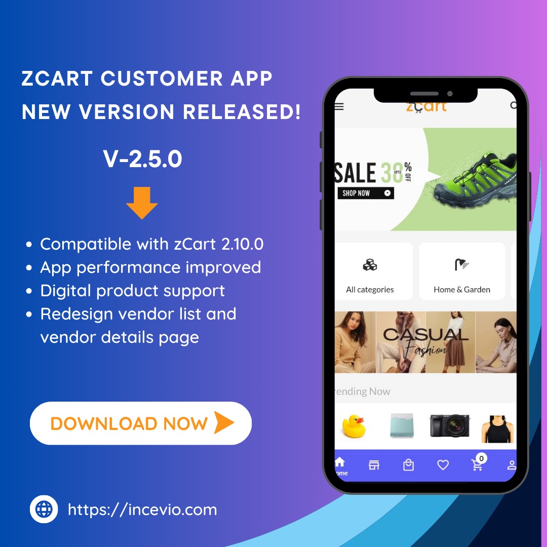 zCart customer app new release