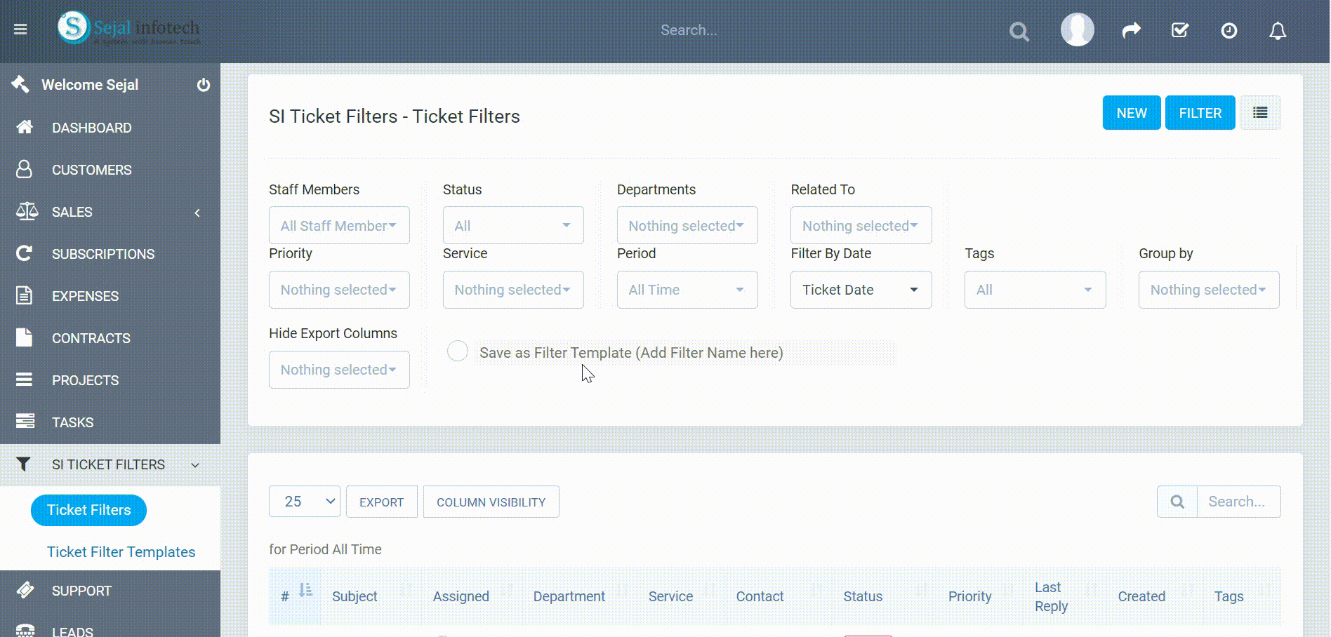 Advanced Support Ticket Filters Module for Perfex CRM - 3