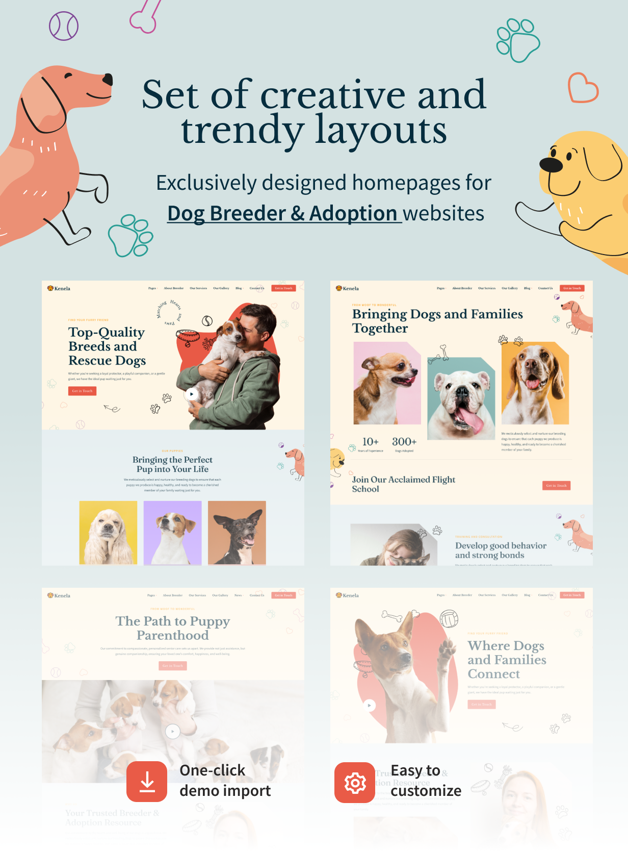 Kenela - Dog Breeder & Adoption WordPress Theme