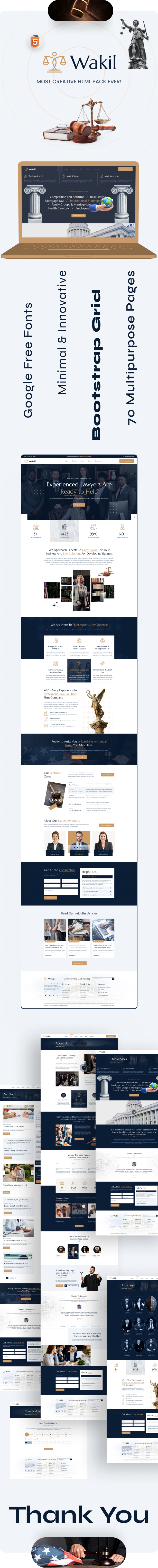 Multipurpose Lawyer & Attorney HTML Template - Wakil Law Firm Theme - 2