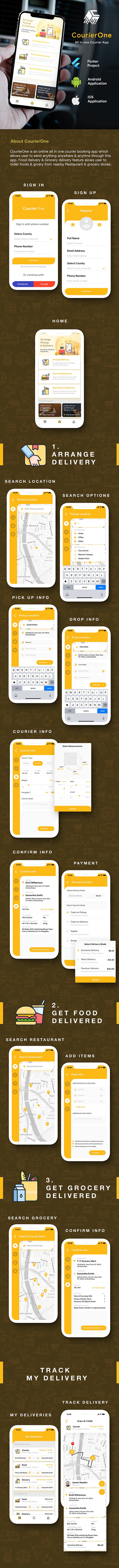 Courier Delivery App |Custom Courier App |2 Apps User App+Delivery App |Flutter Template|Courierone - 6