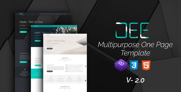 Dee Personal One Page multi color Portfolio Template - Creative Site Templates