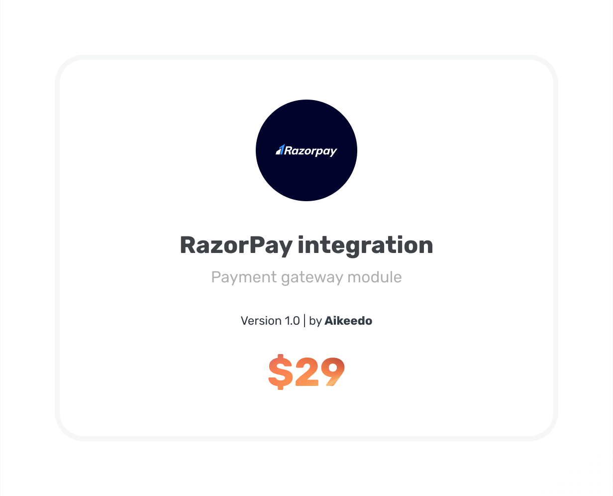 RazorPay Payment Gateway Plugin aikeedo @heyaikeedo