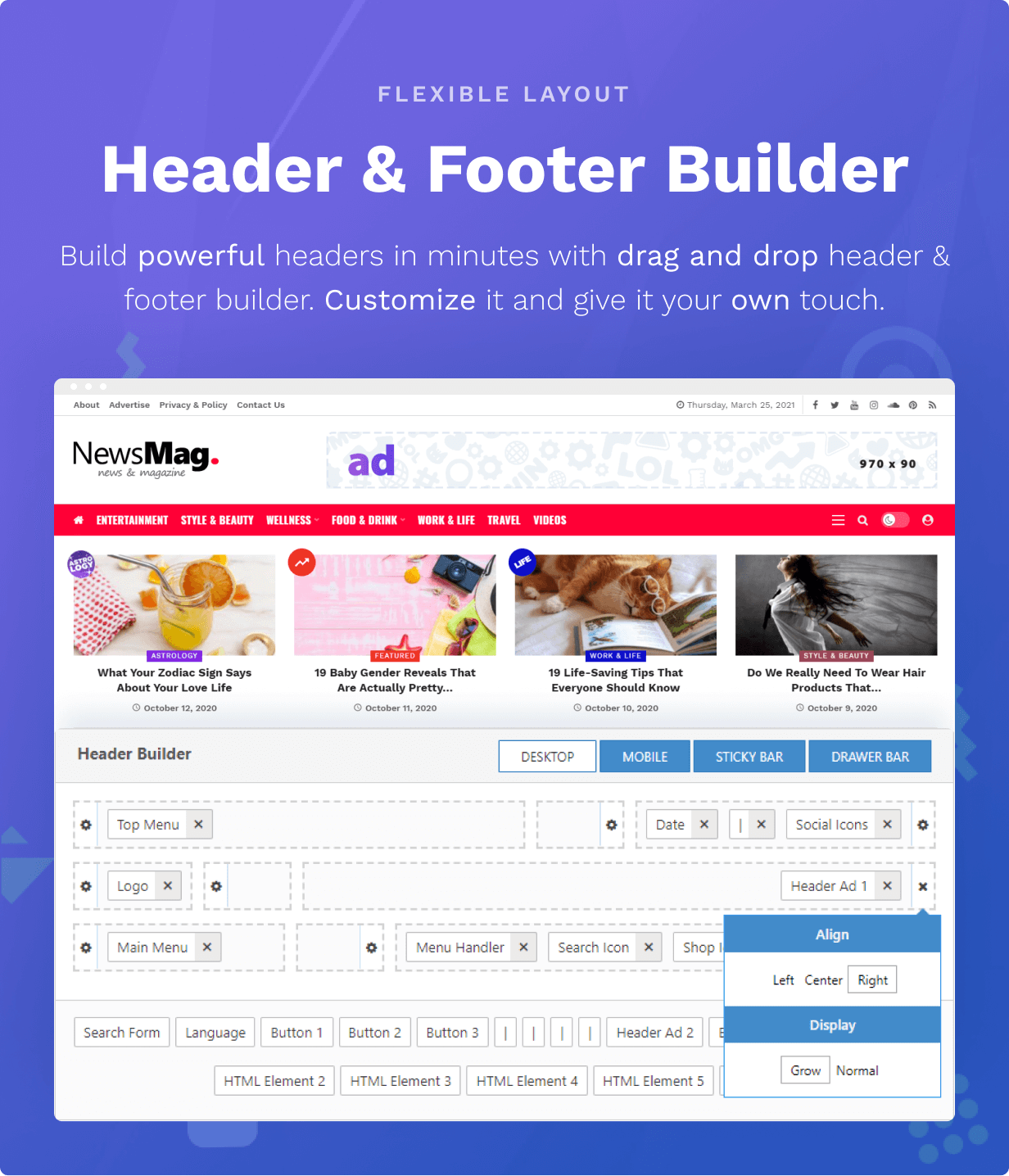 Header & Footer Builder