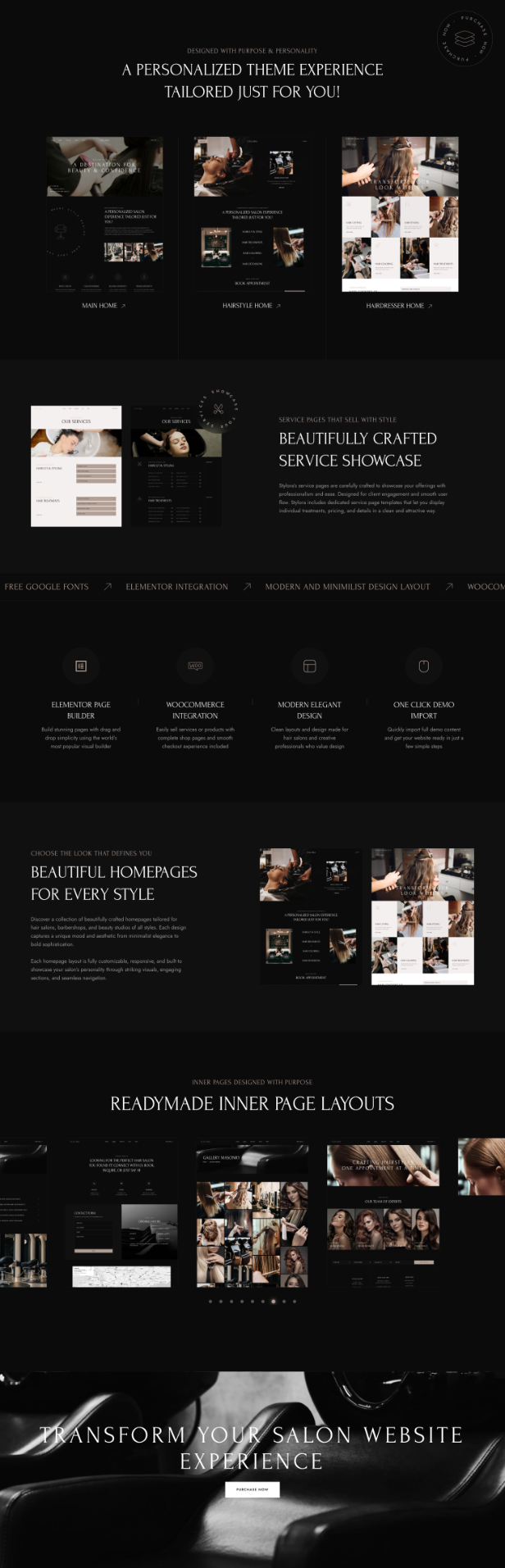 Stylora - Hair Salon & Hairdresser WordPress Theme - 1
