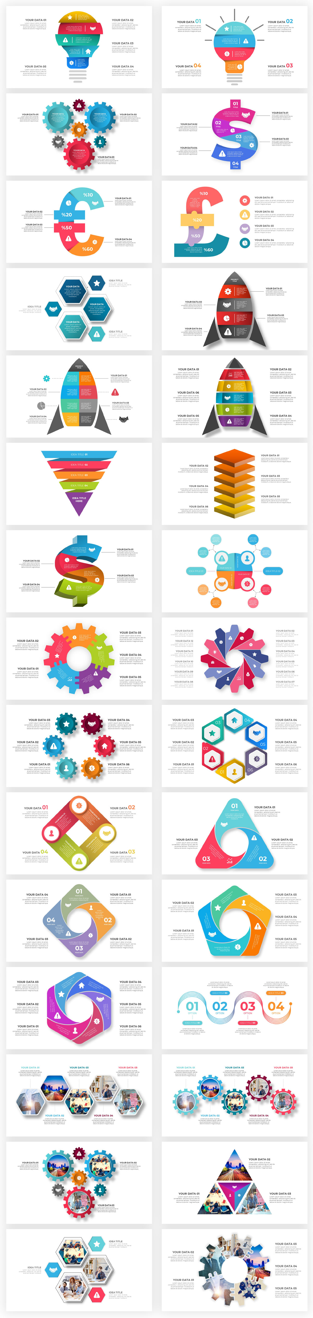 Infographics Complete Bundle PowerPoint Templates - 60