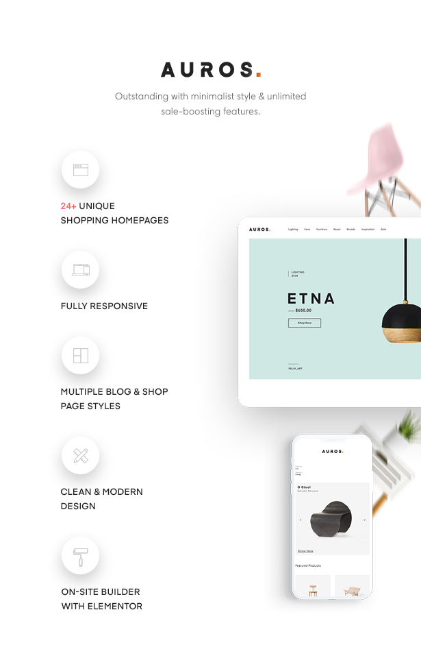 Auros v1.8.0 Furniture Shop Elementor WooCommerce Theme