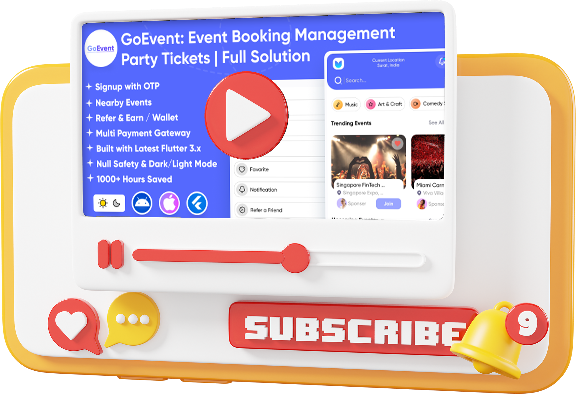 GoEvent - Event Booking Management | Event Planner | Ticket Booking | Flutter Full Solution App - 4