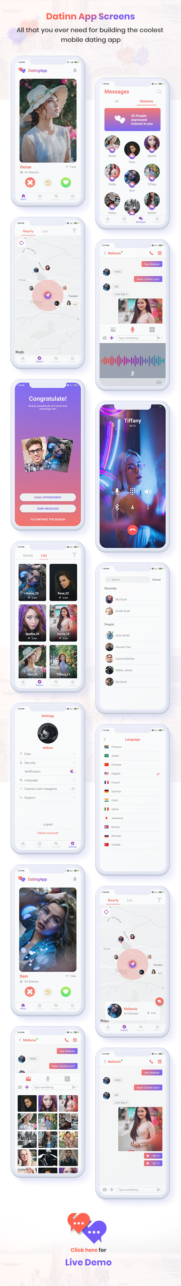 Datinn - Android Dating App UI Design Template Kit - 3
