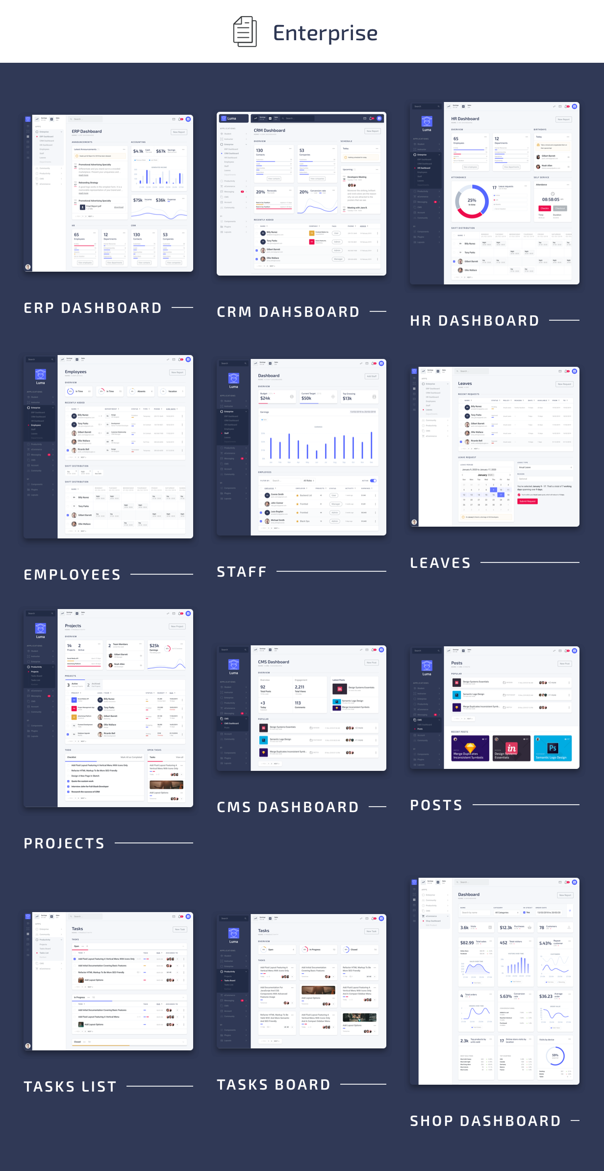 ERP/CRM/CMS - Luma HTML Education & Learning Management System Admin Template