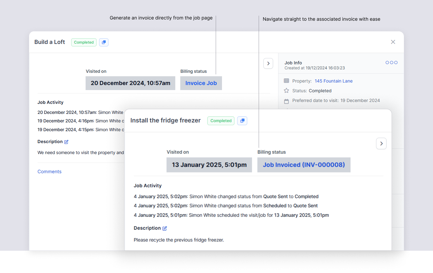 Invoice a Job Feature