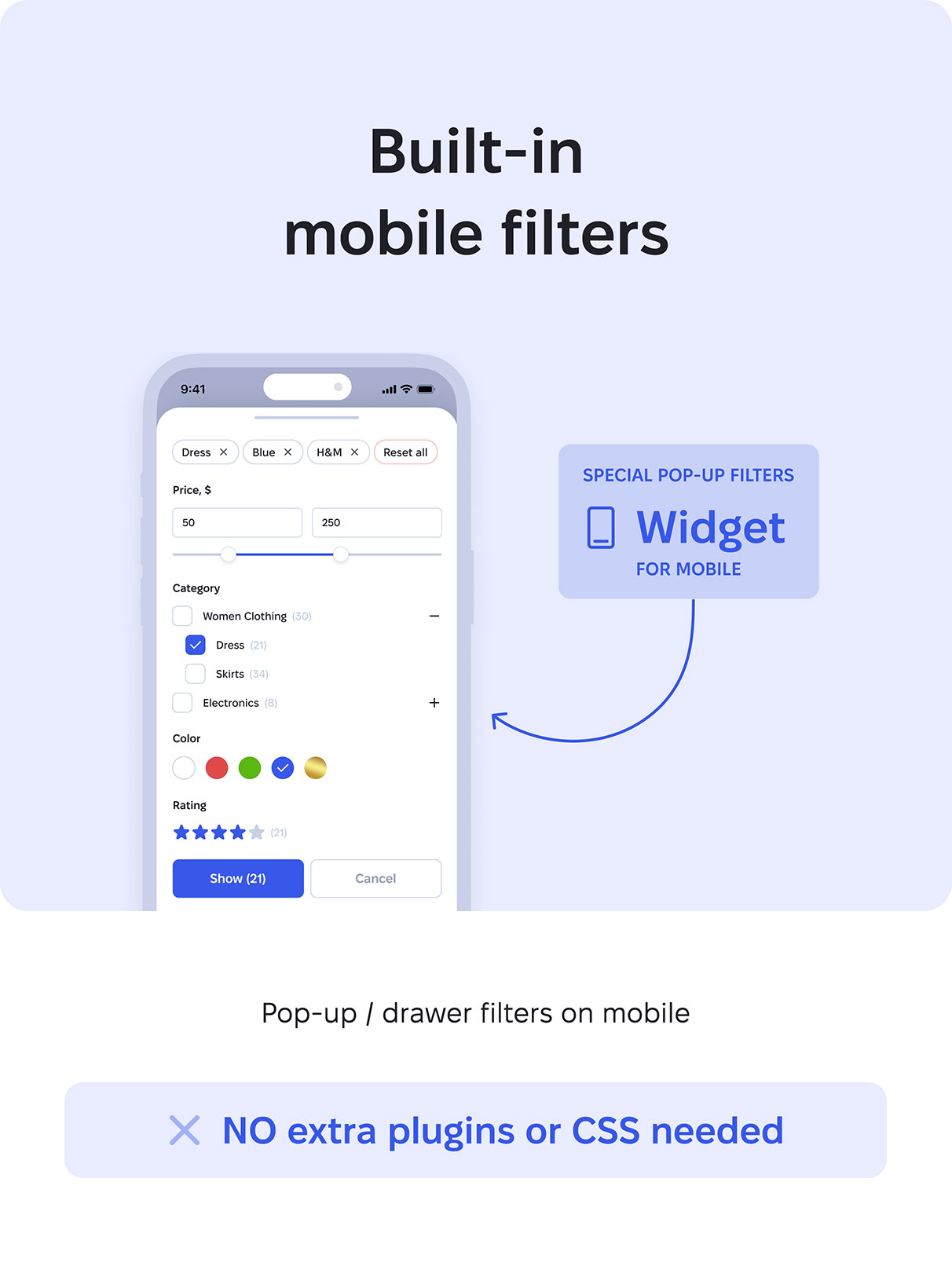 Filter Everything - WooCommerce Product Built in mobile filters