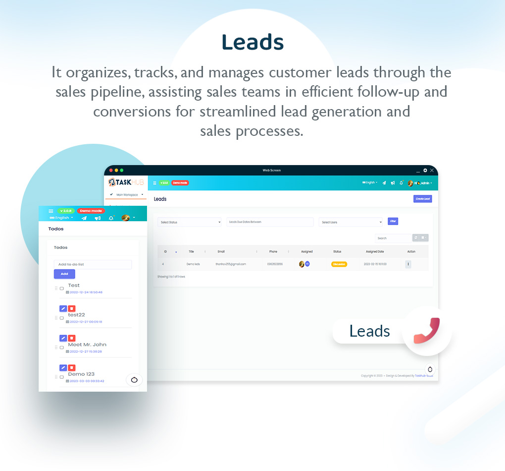 Leads Management - Taskhub SaaS