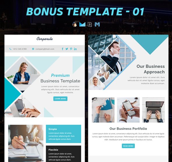 Corporate Responsive Email Newsletter Templates With Online Stampready Mailchimp Builders Access By Pennyblack