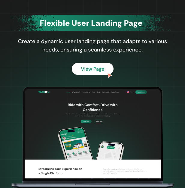 Taxido | Full Solution Taxi Cab Booking with Laravel and React Native