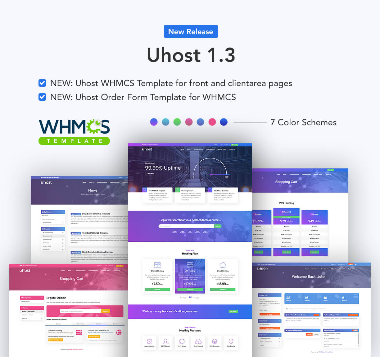 web hosting with whmcs template