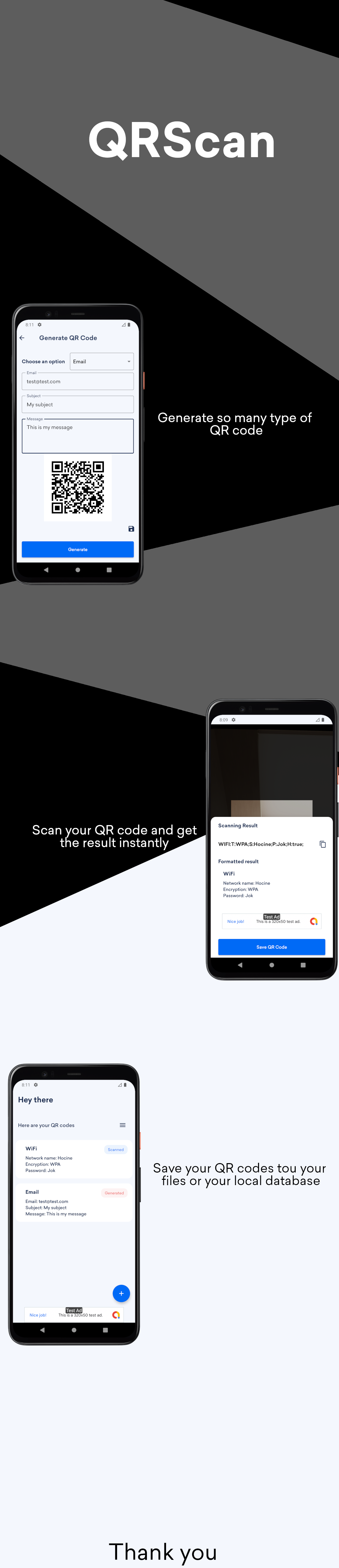 QRScan - Native QR codes and barcodes scanner and generator Android app - 1