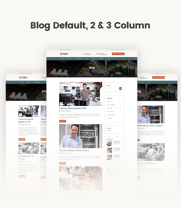 Phone, Computer Repair Shop Responsive WordPress theme - Fixit