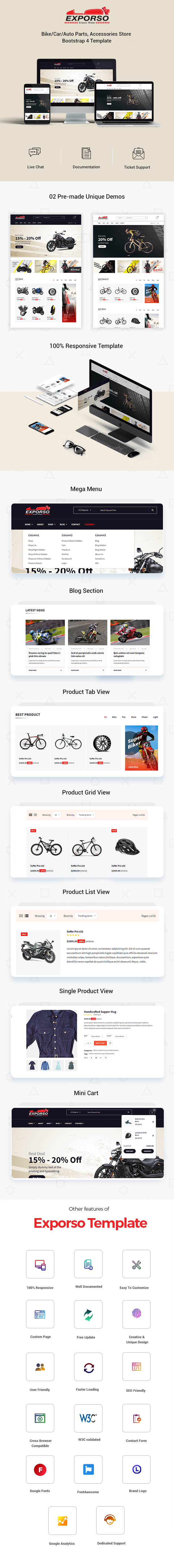 Exporso - Bike Parts & Accessories HTML Template - 1