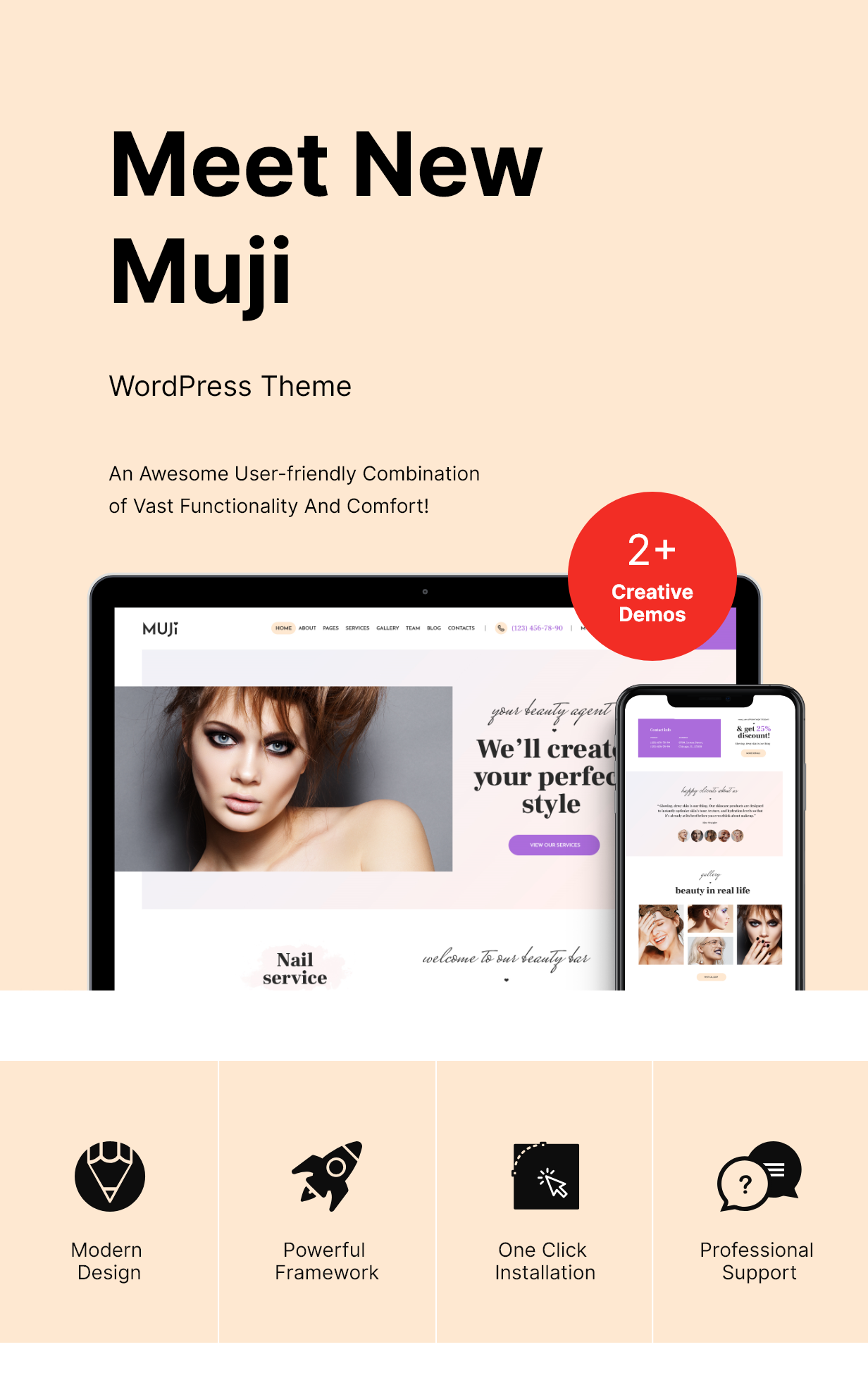 Muji Beauty Shop Spa Salon Wordpress Theme By Ancorathemes
